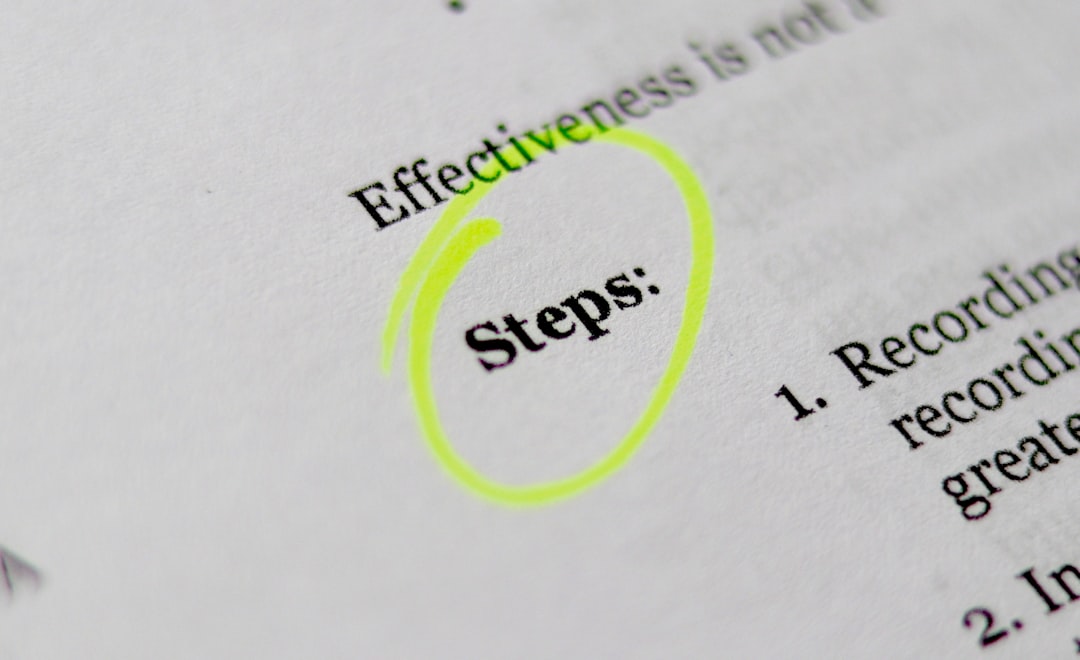 The word 'Steps' circled in yellow highlighter on a printed page